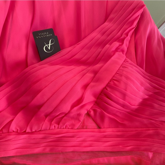 New/Never Used - ADRIANNA PAPELL ONE SHLDR HIGHLOW CHIFFON Dress - Picture 7 of 13